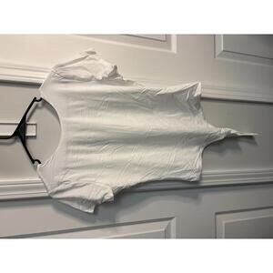 White Stretch Cotton Spandex Bodysuit XL 500